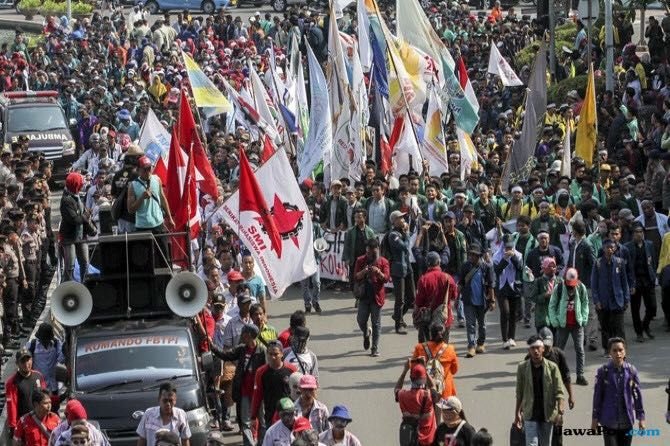 Persiapan Penanganan Lalu Lintas Menyusul Demo Buruh di Jakarta