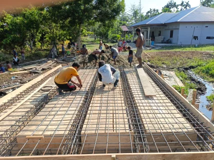 Siap Dicor, Jembatan TMMD Ke-130 Masuki Tahap Akhir Pembesian