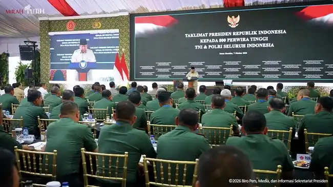 Arahan Prabowo kepada 800 Perwira TNI-Polri: Rekrutmen, Ancaman Hibrida, dan Profesionalisme