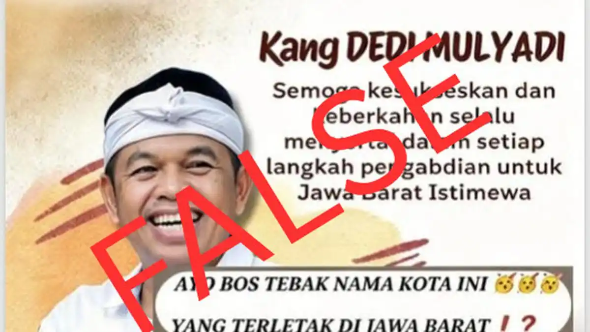 Klaim Hadiah Tebak Kota atas Nama Dedi Mulyadi Ternyata Hoaks