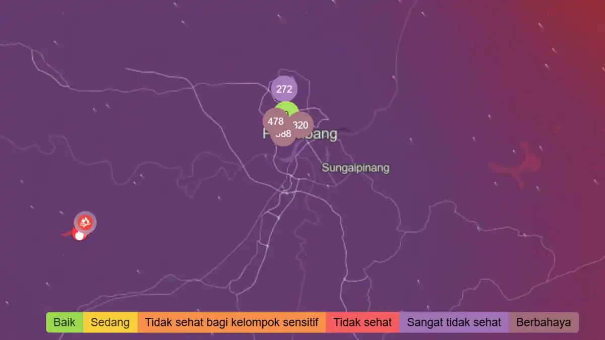 Karhutla Pengaruhi Kualitas Udara Palembang dan Balikpapan pada 13 Oktober 2026