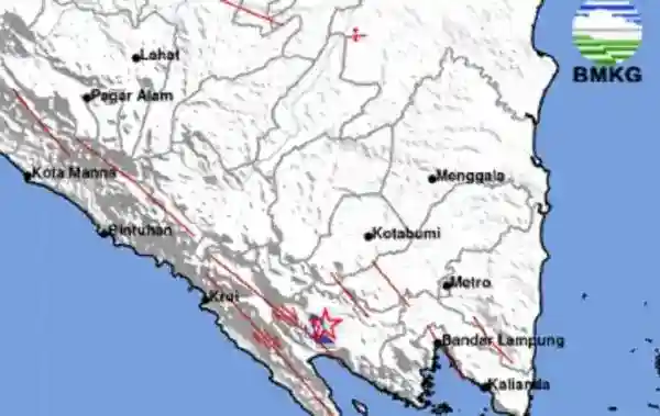 Gempa M4,7 di Tanggamus Berpusat di Darat, BMKG Catat Getaran Dirasakan di Sejumlah Wilayah